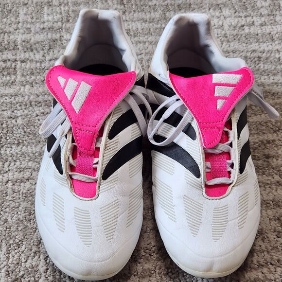 Adidas youth Predator Precision.3 FG soccer cleats white black pink size 6 - Picture 4 of 10